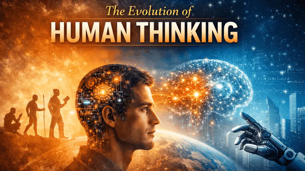 evolution of human thinking from survival to artificial intelligence